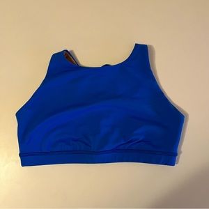 Bright blue Lululemon sports bra